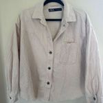 ZARA  Cordoroy Jacket Overshirt in Cream Photo 2