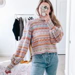 Cecelia Prado Anthropologie Knit Pastel Striped Balloon Sleeve Sweater Photo 4