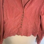 Snap Up Corduroy Shirt Jacket Pink Size L Photo 3