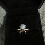 Women’s Stainless Steel Silver Faux Turquoise Ring Size 6 Blue Photo 1