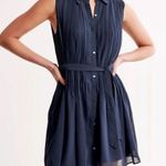 Joie NWT  pleated sleeveless shirt dress collared button down black size small Photo 0