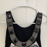 EUC Women’s white black beaded jewel neck loose layered tank blouse medium/large Photo 1