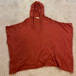 Lovestitch  Rust Oversize V-Neck Hooded Short Sleeve Tunic Photo 0
