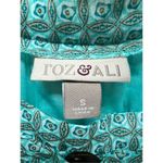Roz & Ali  Aqua/brown Blouse Sz S NWT Photo 2