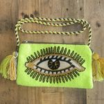 Gorgeous Evil eye crossbody Clutch wayuu Bag neon yellow Green Photo 4