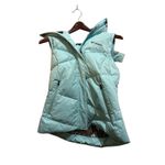 Columbia Puffer Vest Hooded Faux Fur Trim Light Blue Womens Size S like new Photo 2