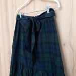 J.Crew Womens Skirt Size 2 Green Blue Tartan Plaid Academia Preppy Ruffle Hem Photo 3