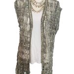 Chico's Chico’s Sage Green Vest GUC Fringe Size 1 Medium Cover Up Shrug Boho Western Photo 1