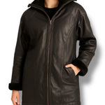 wilson's leather Vintage 90s  Black Faux Fur Lined Bomber Jacket Oversized Large Photo 0