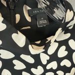 Ann Taylor  Women's Shift Dress‎ Black with White Hearts Size Medium Photo 3