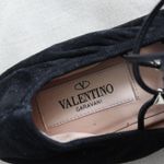 Valentino Black Suede Gold Rockstud Lace Up Ankle Photo 5