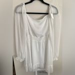 Altar'd State Altar’d State White Babydoll Pinstripe Minidress Size Large Photo 3