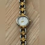Bulova Diamond Vintage Ladies Watch Two-Tone Bracelet Case Shimmery Silver Dial Photo 2