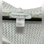 Christopher & Banks White Striped Open Knit Hooded Beach Sweater Size Large Photo 3