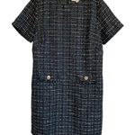 Loft  Women's Tennis Metallic Tweed Fringe Pocket Mini Dress 4 -NWT Photo 2