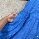 J. Crew Factory Women’s Eyelet Mini Shirt Dress Longsleeve Collared in Blue 14 Photo 12