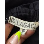 A1 Lagaci Romper Eyelet Lace Trim Drawstring Waist Sleeveless Black Size M Size M Photo 1