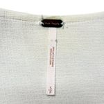 Free People  Solid Lolita Blouse Boho Tie Front Ruffle White Size Small Photo 3