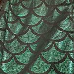 MERMAID Green Black Scales Sparkly Print Maxi Skirt Multiple Size L Photo 1