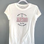Aeropostale White With Pink NYC Graphic Short Sleeve Crewneck Tee Shirt M Photo 1