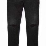 American Eagle  High Rise Stretch Distressed Jeans in Black Size 18 Photo 0