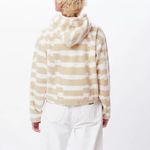 Obey NEW NWT Print S Small Signal Polar Fleece Hooded White/Beige Top 211610101 Photo 1
