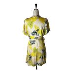 Dress Forum  Wrap Dress Womens M Yellow‎ Floral Tropical Short Sleeve Mini Photo 2