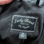 Lucky Brand  Core Leather Moto Jacket Women Medium TwoTone Brown Black Biker Coat Photo 5