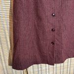 Classique Works Vintage Purple Red Tweed Wool Belted Midi Button Up Skirt Size undefined Photo 3