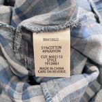 Max Studio New  Plaid Ruffle Hem Balloon Sleeve Babydoll Dress Blue Photo 14