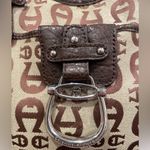 Etienne Aigner Ettiene Aigner Tan & Brown Canvas Shoulder Bag Photo 9
