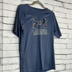 Under Armour  Youth XL Navy Performance Logo Athletic Loose Fit Gym Training Tee Photo 1