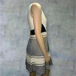 Anthropologie women’s Sleeveless Fit & Flare Striped Contrast Panels dress sz Photo 2