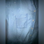 Thread and Supply‎ women’s Chambray Shirt dress blue with white stars Large midi Photo 1