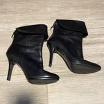 Ralph Lauren  Black Leather‎ Leola Fold-Over High Heel Boots Size 7.5 booties Photo 1