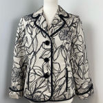 Victor Acosta Embroidered Scribble Floral Blazer Jacket Small Business White Photo 0