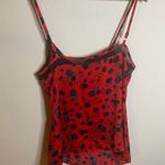 Red Floral Satin Cami Women’s Size Large I love Ronson Photo 1