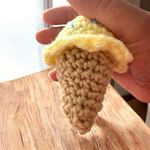 Handmade Crochet Ice Cream Cone Keychain | Amigurumi Dessert Bag Charm Photo 3