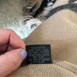 V. Fraas  Tan Black White Plaid Poncho w/ Fringe One Size Fits Most Photo 4