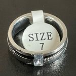 I love you black silver cubic zirconia ring size 7 Photo 0
