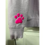 Wildfox  Love Sweatshirt Dogs Love Me Gray W/ Pink Paw Print Womens L Photo 2