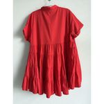 Cato ‎ Shirt Dress Women’s 18-20W Red Cotton Button Front Hi-Low Hem Short Sleeve Photo 6
