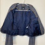 Marissa Webb | Plaid Waist Length Button Front Boy Blazer in Gray/Blue Sz Small Gray Photo 10