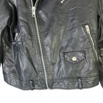 EXPRESS Faux Leather Cropped Moto Jacket Womens S Black Bikercore Punk Rocker Photo 2