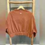 Nike Oversized embroidered cropped size small crew neck sweatshirt coral orange Photo 4