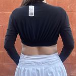 Forever 21 Black Extremely Low Cut Long Sleeved Crop Top Photo 1