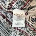 J Jill Blouse Top Womens 3X Red Blue Floral 3/4 Sleeve Button Back Slit High Low Photo 8