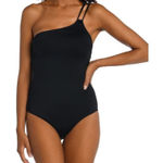 La Blanca Black Goddess One-Shoulder One-Piece Swimsuit Women's Size 12 NWT Photo 0