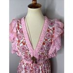 Alicia Bell Phoebe Silk Cotton Midi Dress in Pink‎ Large L Pink Photo 5