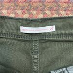Levi's NEW ARMY GREEN BUTTON FRONT 724 HIGH RISE CROP STRAIGHT JEANS Photo 2